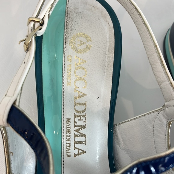 Accademia of Venice made in Italy Shades of Blue Bejewelled Sling Back Sandal - Picture 8 of 17
